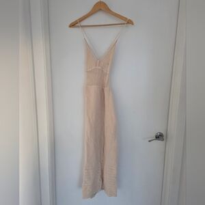 Another Girl Crochet Knit Lace-Up Maxi Dress